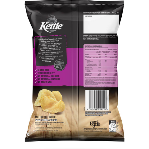 Kettle Sea Salt & Vinegar Chips Chips 165g