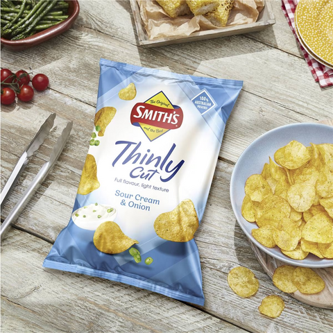 Smith's Thinly Cut Potato Chips Sour Cream & Onion Share Pack 175g