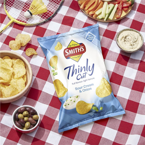 Smith's Thinly Cut Potato Chips Sour Cream & Onion Share Pack 175g