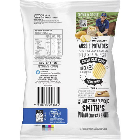 Smith's Crinkle Cut Potato Chips Original 60g