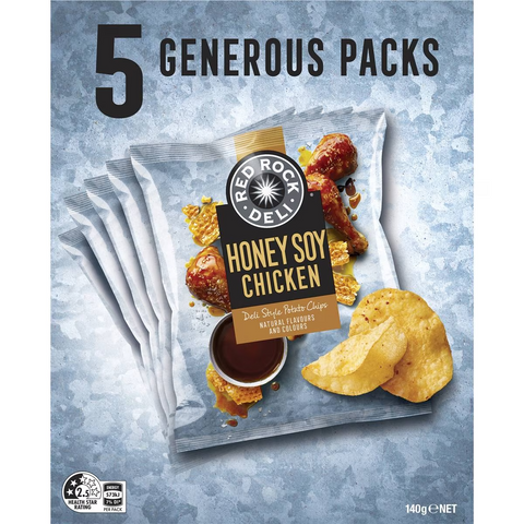 Red Rock Deli Potato Chips Multipack Honey Soy Chicken 5 Pack