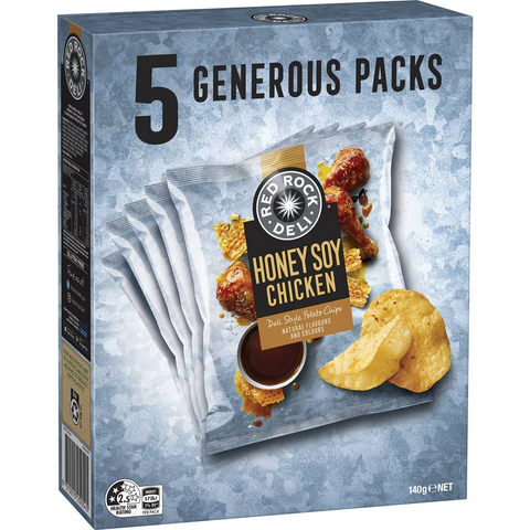 Red Rock Deli Potato Chips Multipack Honey Soy Chicken 5 Pack