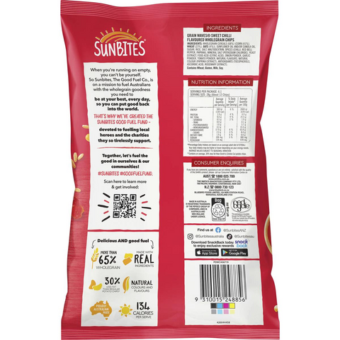 Sunbites Grain Waves Wholegrain Chips Sweet Chilli 170g