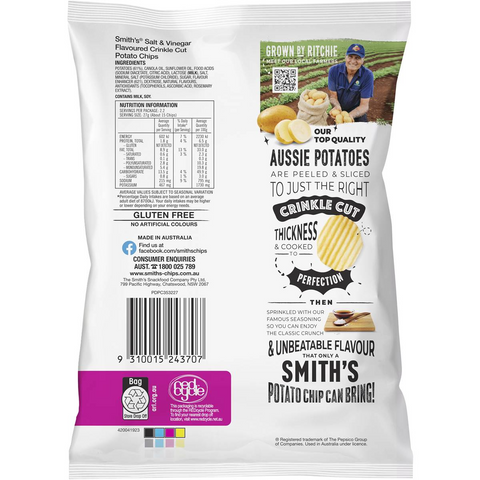 Smith's Crinkle Cut Chips Salt & Vinegar 60g