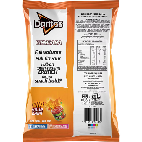 Doritos Corn Chips Mexicana Share Pack 170g