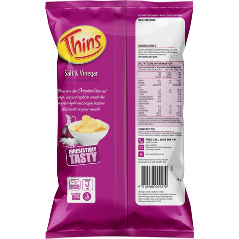 Thins Chips Salt & Vinegar 175g