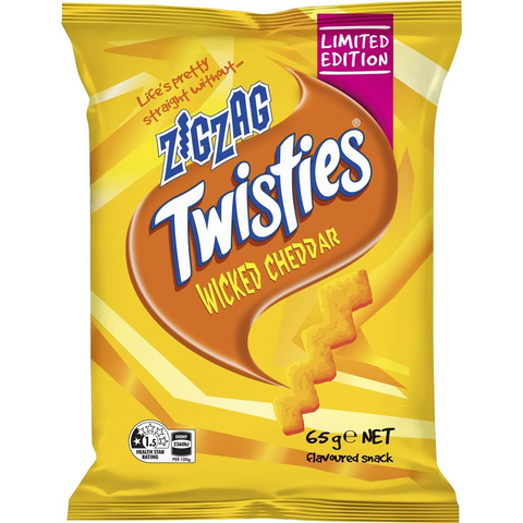 Twisties Zig Zag Wicked Cheddar Snack Bag Share Pack 65g