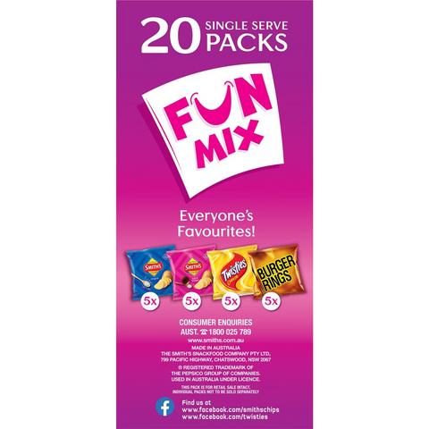 Smith's Potato Chips Fun Mix Multipack Variety 20 Pack