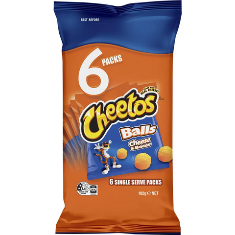 Cheetos Cheese & Bacon Balls Multipack Snacks 6 Pack