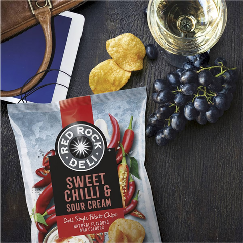 Red Rock Deli Potato Chips Sweet Chilli & Sour Cream 165g