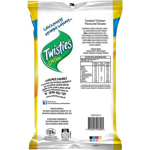 Twisties Chicken Snacks Party Size Bag 270g