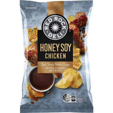 Red Rock Deli Potato Chips Honey Soy Chicken 165g