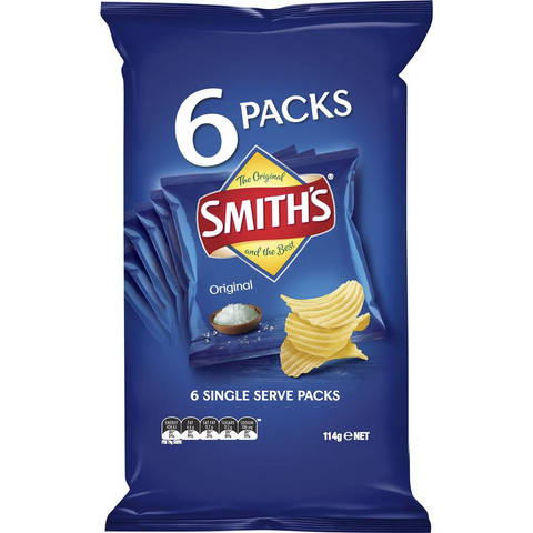 Smith's Crinkle Cut Potato Chips Multipack Original 6 Pack