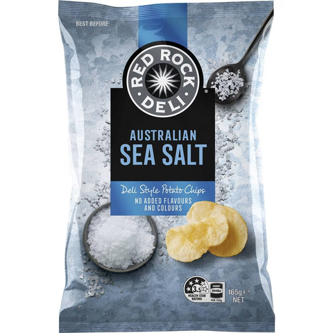 Red Rock Deli Potato Chips Sea Salt Natural 165g