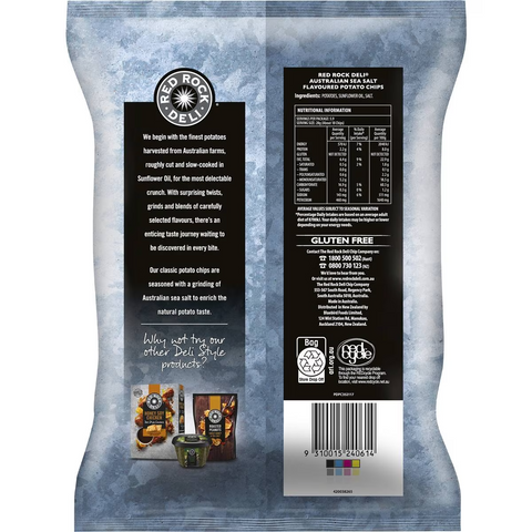 Red Rock Deli Potato Chips Sea Salt Natural 165g