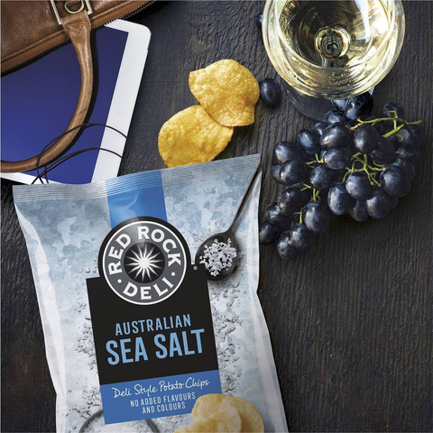 Red Rock Deli Potato Chips Sea Salt Natural 165g