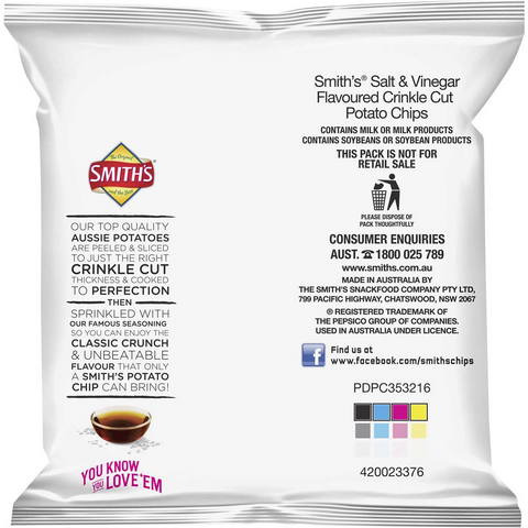 Smith's Crinkle Cut Potato Chips Multipack Salt, Vinegar 6 Pack