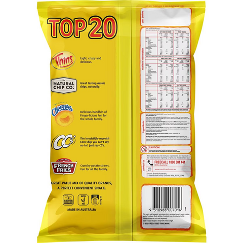 Thins Top 20 Variety Multipack Chips 20 Pack 375g