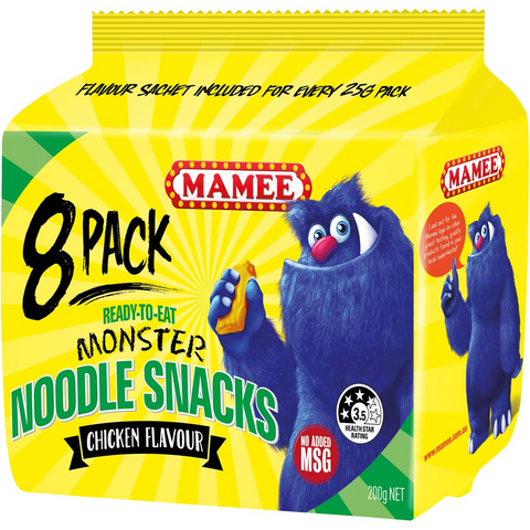 Mamee Noodle Snacks Chicken 8pk 200g