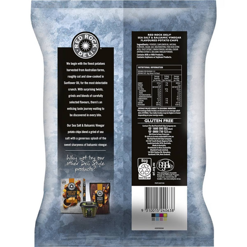 Red Rock Deli Potato Chips Sea Salt & Balsamic Vinegar 165g