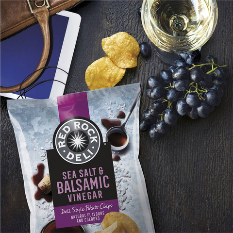 Red Rock Deli Potato Chips Sea Salt & Balsamic Vinegar 165g