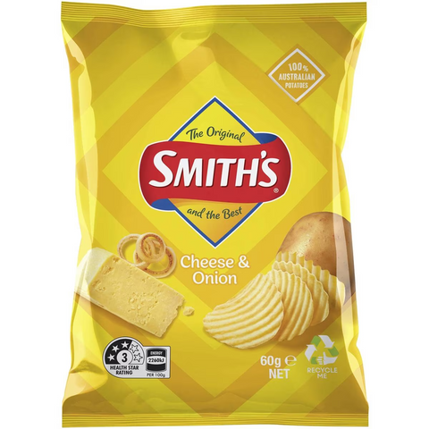 Smith's Crinkle Cut Potato Chips Cheese & Onion 60g