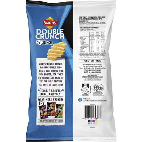 Smith's Double Crunch Original Potato Chips Share Pack 150g