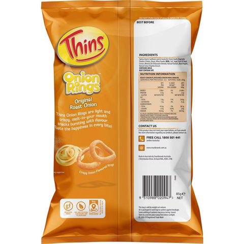 Thins Onion Rings Original Roast Onion 85g