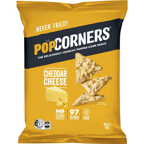 Popcorners Cheddar Cheese Flavoured Popped Corn Snacks 85g