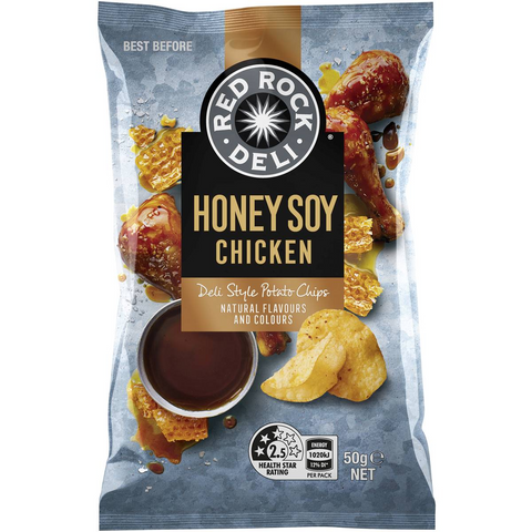 Red Rock Deli Potato Chips Honey Soy Chicken Deli Style 50g