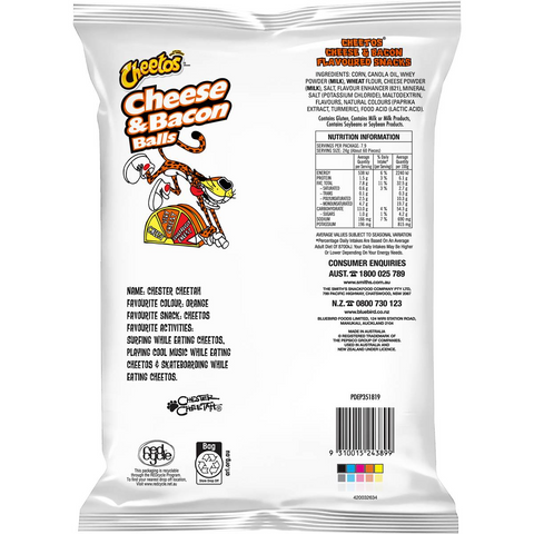 Cheetos Cheese & Bacon Snacks Party Size Bag 190g