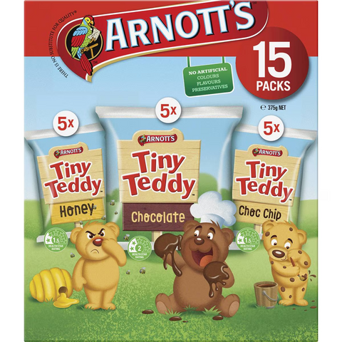 Arnott's Tiny Teddy Variety Multipack Biscuits 15 Pack