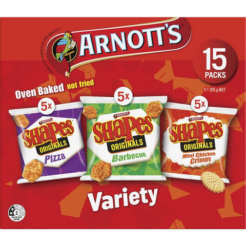 Arnott's Shapes Multipack Crackers Variety 15 Pack