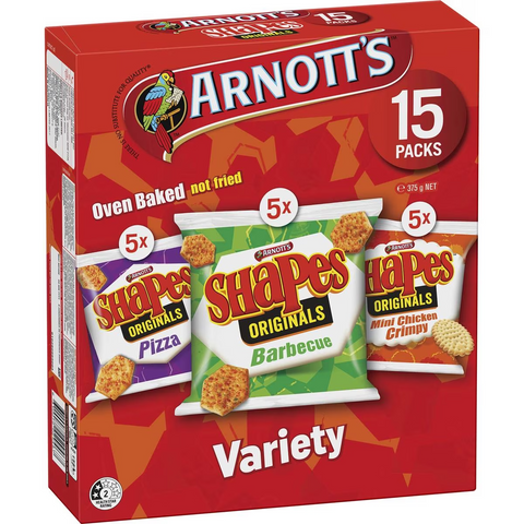 Arnott's Shapes Multipack Crackers Variety 15 Pack