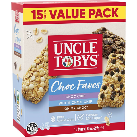 Uncle Tobys Choc Faves Muesli Bars 15 Pack