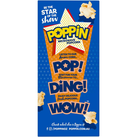 Poppin Microwave Popcorn Triple Butter Flavour Explosion 100g X4 Pack