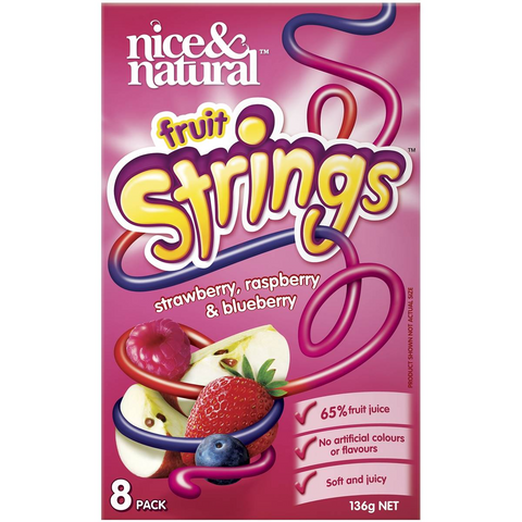 Nice & Natural Fruit Strings Strawberry 136g