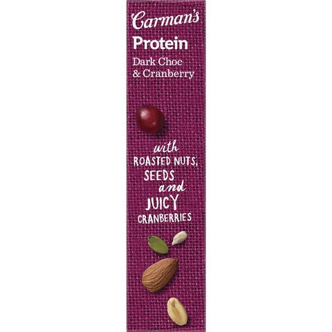 Carman's Protein Bars Dark Choc & Cranberry 5 Pack