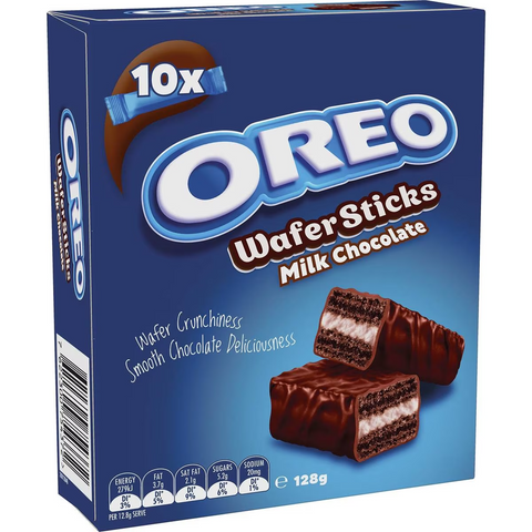 Oreo Milk Chocolate Wafer Stick Cookies 10 Pack 128g