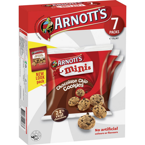 Arnott's Mini Choc Chip Cookie Multipack Biscuits 7 Pack