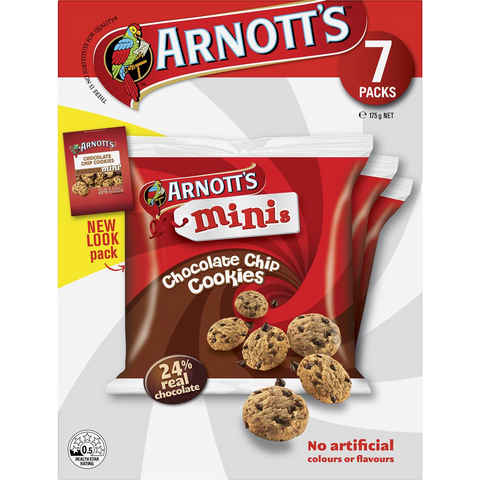 Arnott's Mini Choc Chip Cookie Multipack Biscuits 7 Pack