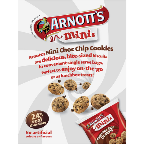 Arnott's Mini Choc Chip Cookie Multipack Biscuits 7 Pack