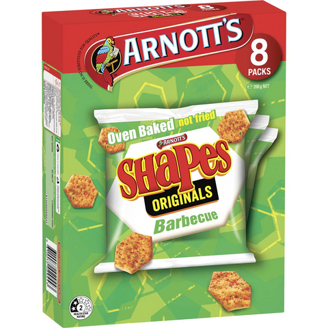 Arnott's Shapes Multipack Crackers Barbecue 8 Pack