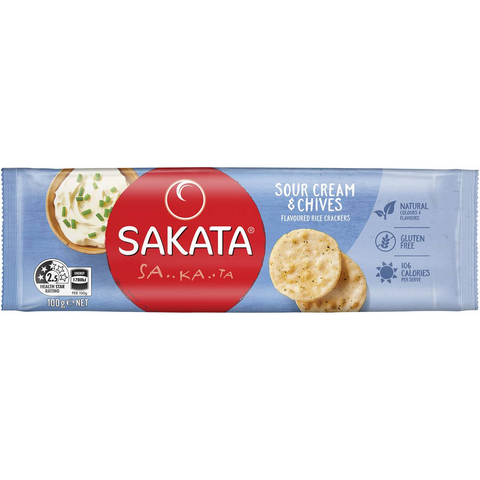 Sakata Rice Crackers Sour Cream And Chives 100g