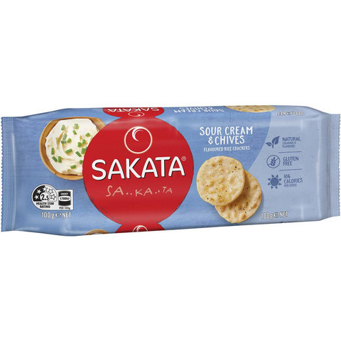 Sakata Rice Crackers Sour Cream And Chives 100g