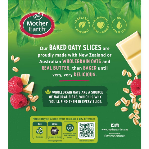 Mother Earth Golden Baked Oaty Slice Raspberry Chocolate 6 Pack 240g