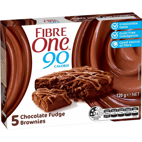 Fibre One 90 Calorie Chocolate Fudge Brownies 5 Pack