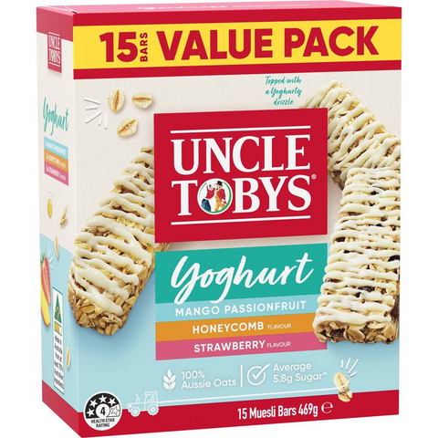 Uncle Tobys Muesli Bar Yoghurt Varieties 15 Pack