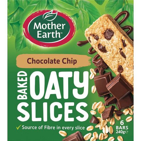 Mother Earth Chocolate Chip Oaty Slice 6 Pack 240g