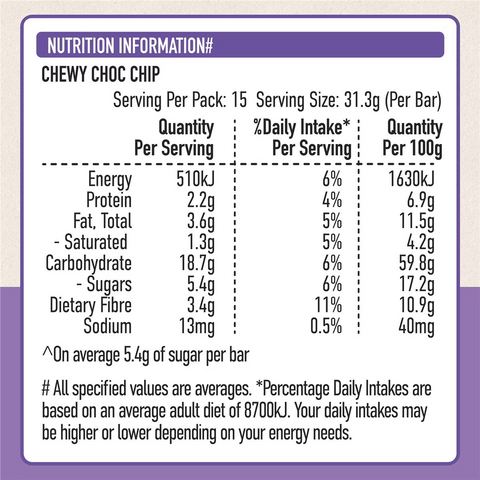 Uncle Tobys Muesli Bars Choc Chip 15 Pack